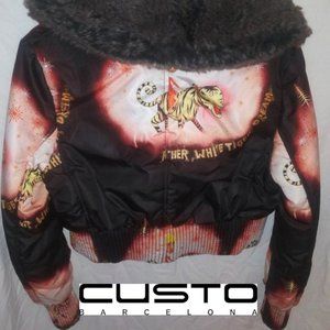 Custo barcelona jacket Crop style with faux fur